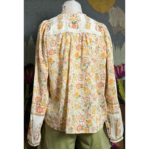 Elan Tie Neck Peasant Blouse M - Picture 8 of 15